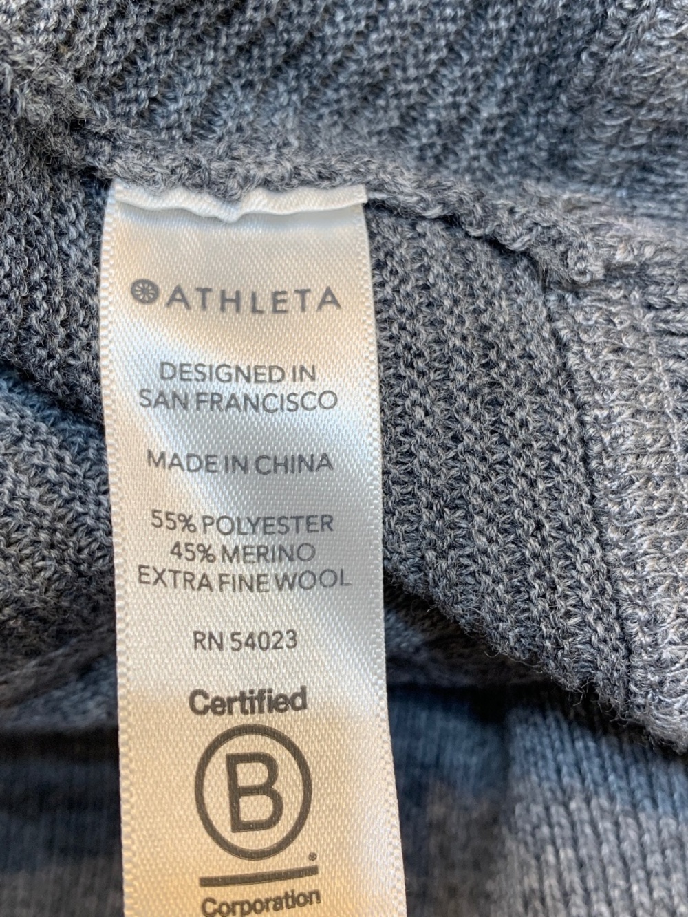 Athleta Canyon Colorblock Sweater Womens XL Thermolite Merino Grey Gray Athletic - Picture 12 of 15